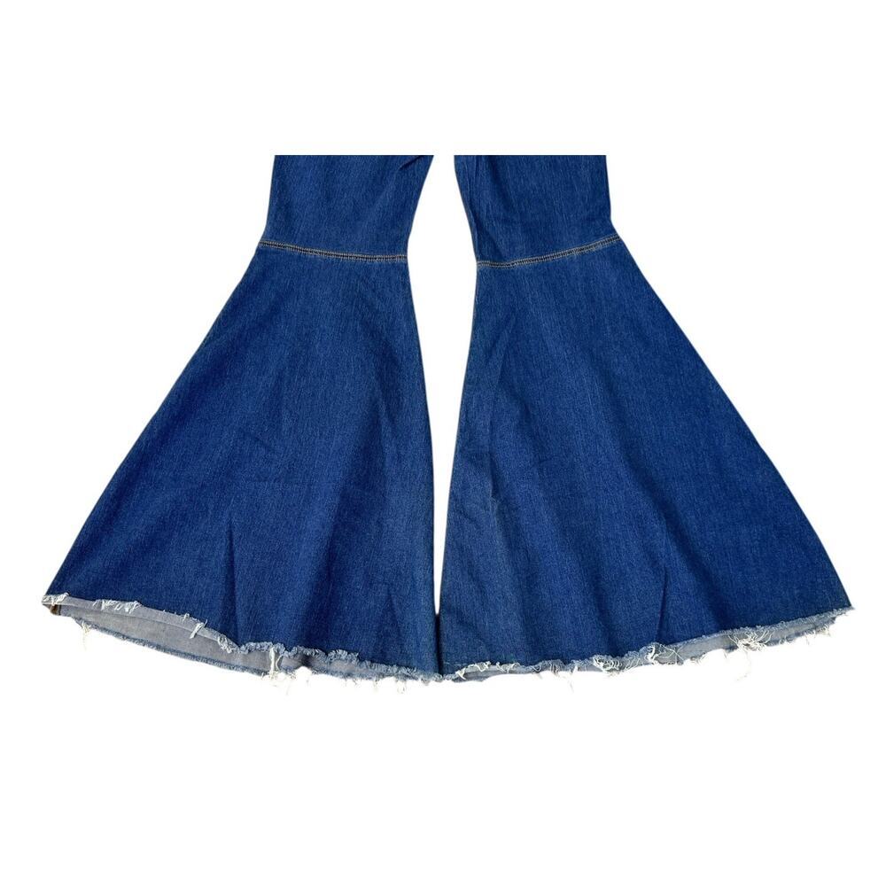 FREE PEOPLE Just Float On Flare Jeans Vintage Bell Bottoms Rich Blue Size 30 - Picture 6 of 8